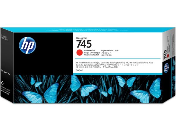 Cartucho de tinta Designjet HP 745 de 300 ml rojo cromático 