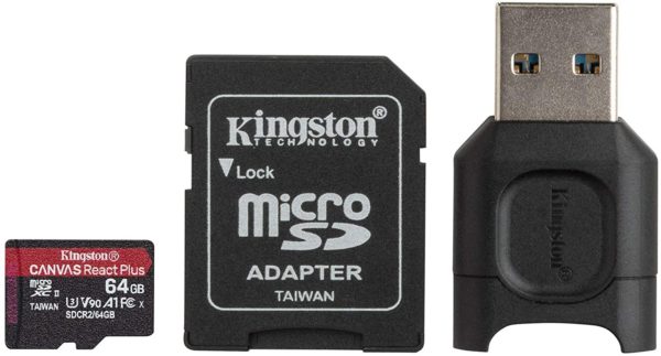 64GB micSDXC React+ SDCR2 285R UHS-II w/ADP+MLPM Reader