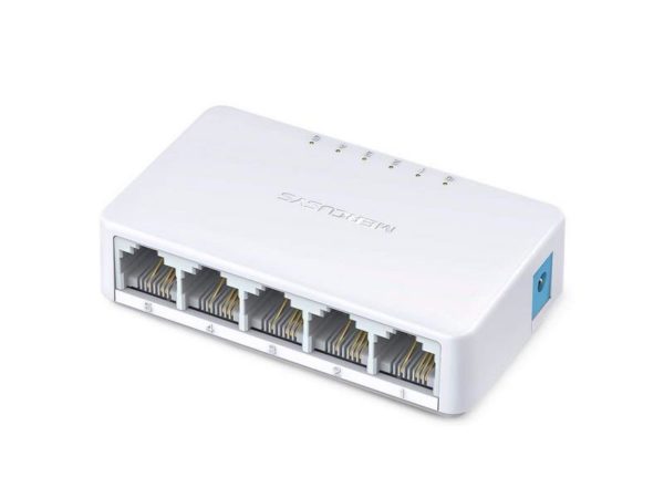 Switch Mercusys de escritorio NO adminstrable  de 5 puertos 10 / 100Mbps