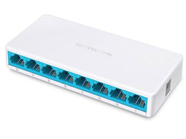 Switch Mercusys de escritorio NO adminstrable  de 8 puertos 10 / 100Mbps