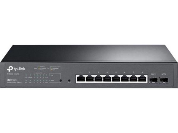 Switch TP-LINK Inteligente Gigabit PoE+ de 8 Puertos con 2 Ranuras SFP JetSteam