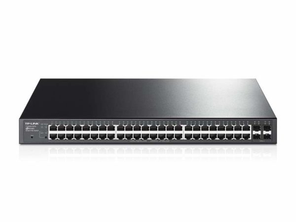 Switch TP-LINK Administrable de 48 Puertos Gigabit PoE+ 4 Ranuras SFP JetStream