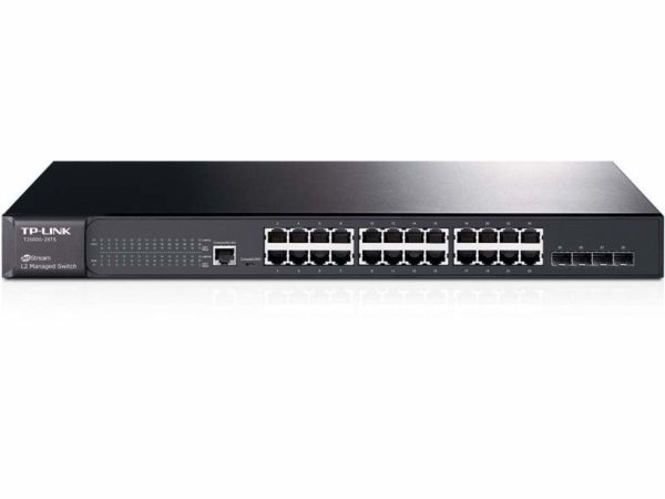 Switch TP-LINK Administrable L2 JetStream de 24 puertos Gigabit  con 4...