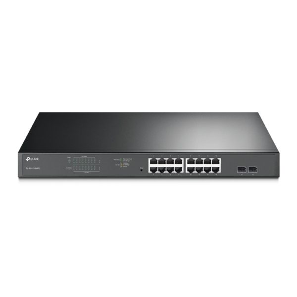 Switch TPLINK de 16 puertos PoE + RJ45 10/100 / 1000Mbps con 2 ranuras SFP