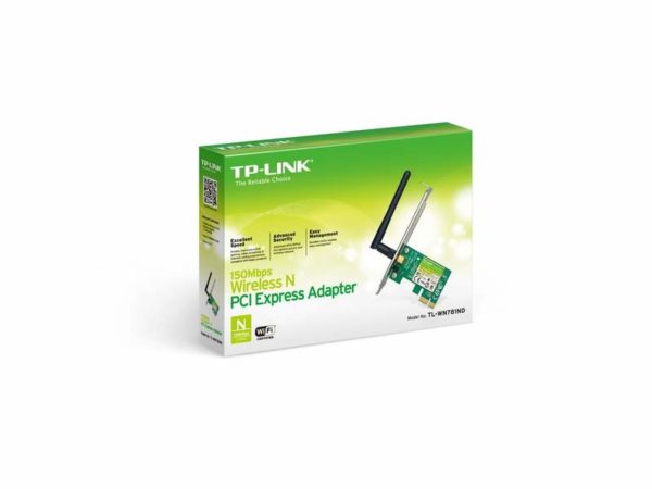 Adaptador de Red TPLINK PCI- Express; N 2.4 GHz, 150Mbps, 1 Antena externa