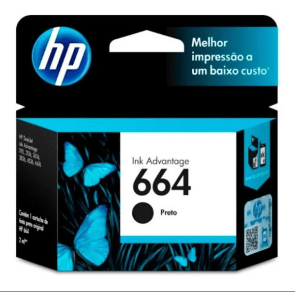 Cartucho De Tinta Hp 664 Negra Original