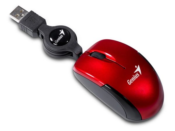MOUSE GENIUS MICRO TR USB ROJO RETRACTIL