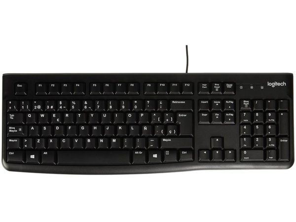 TECLADO K120 Logitech Español Alámbrico USB Compatible Win Antiderrames y...