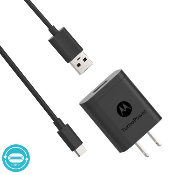 Cargador de pared Motorola TurboPower 18 USB-A w/ 1m USB-C cable