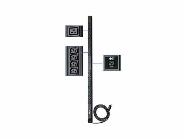 PDU Monofásico con Medidor Digital, 16/20A 200-240V, Instalación Vertical de...