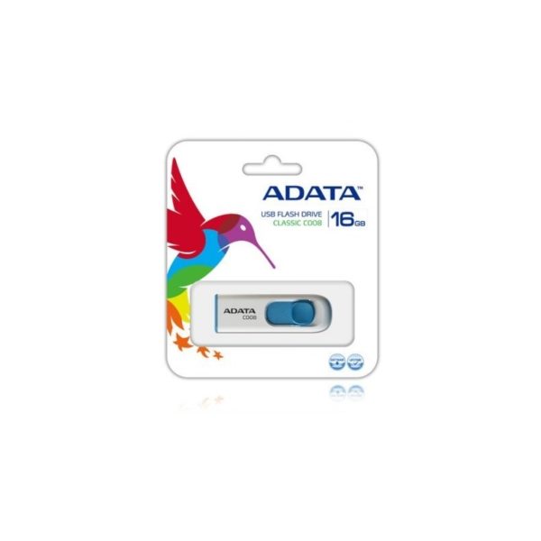 MEMORIA ADATA USB 2.0 C008  RETRACTIL 16GB BLANCA