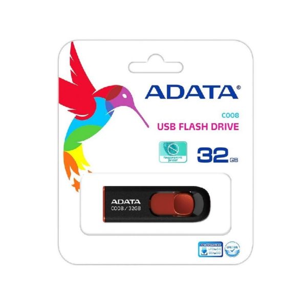MEMORIA ADATA USB 2.0 C008  RETRACTIL 32GB NEGRA