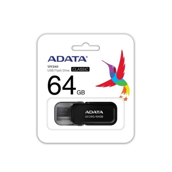 MEMORIA ADATA USB 2.0 UV240 ESCUALIZABLE 64GB NEGRA