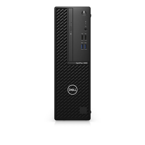 PC Dell OptiPlex 3080 SFF, Intel Core i3-10100 de décima generación (4 núcleos, caché de 6 M, 3,6 GHz a 4,3 GHz), Memoria DDR4 no ECC de 4GB, 1X4GB, Unidad de disco duro SATA de 3,5 pulgadas y 1 TB a 7200 rpm, Windows 10 Pro 64bit Inglés, francés, españo