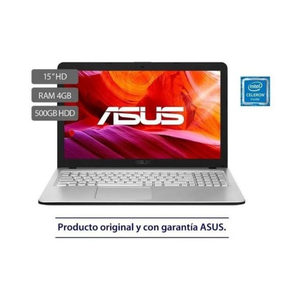 Portátil ASUS X543MA-GQ1025T Intel® Celeron® N4020 Processor 1.1 GHz , 15,6, 4GB, 500 GB,SO Windows 10 , Sin Unidad Óptica, Star Grey.