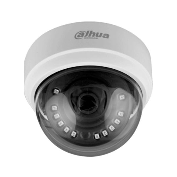 Camara Dahua Domo,2MP, Lente fijo 2,8mm, 4en1 (CVI/TVI/AHD/CVBS), Plastico, Smart IR20m, 12VDC.