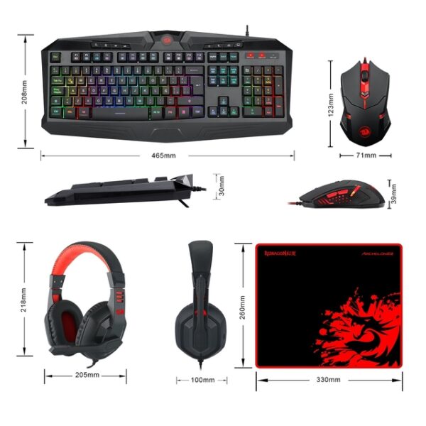 Combo Kit Gamer 4 en1 Redragon S101 Ba-SP.   Teclado, Mouse, Pad, Diadema - Imagen 5