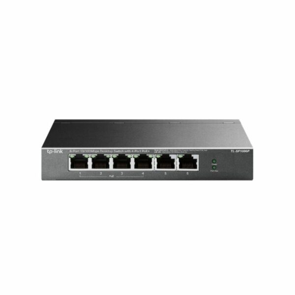 Switch TPLINK No administrable PoE de escritorio de 6 puertos a 10/100 Mbps con PoE + de 4 puertos, 4 puertos PoE + de 10/100