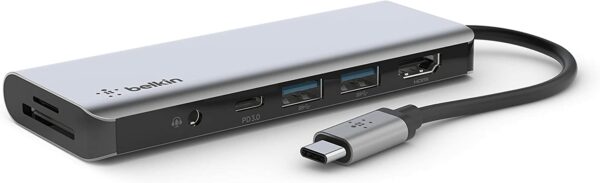 Estacion de conexión Belkin USB-C.  Hub adaptador de multiples puertos 6 en 1 - Imagen 2