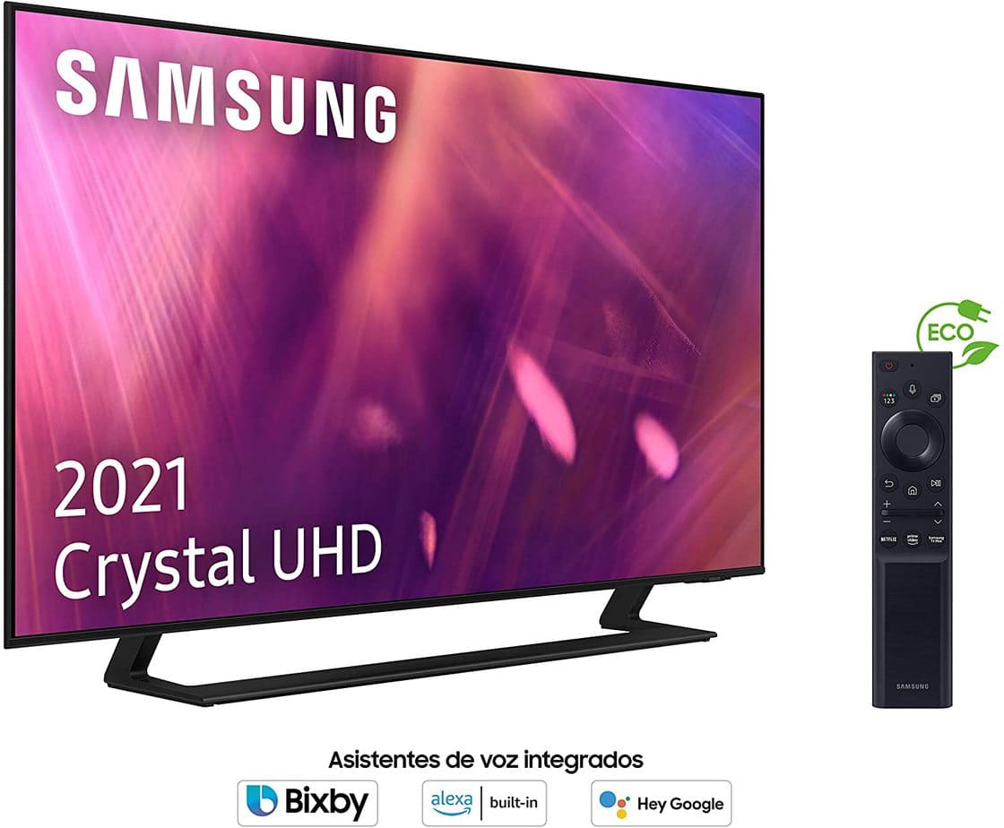 Televisor Samsung FLAT LED Smart TV 43 pulgadas UHD 4K /3,840 x 2,160 /  DVB-T2 / Bluetooth/ AirPlay 2 / Bixby / HDMI x 3/ USB x1 /LAN/abre y edita  archivos de Office/ Garantía 1 año