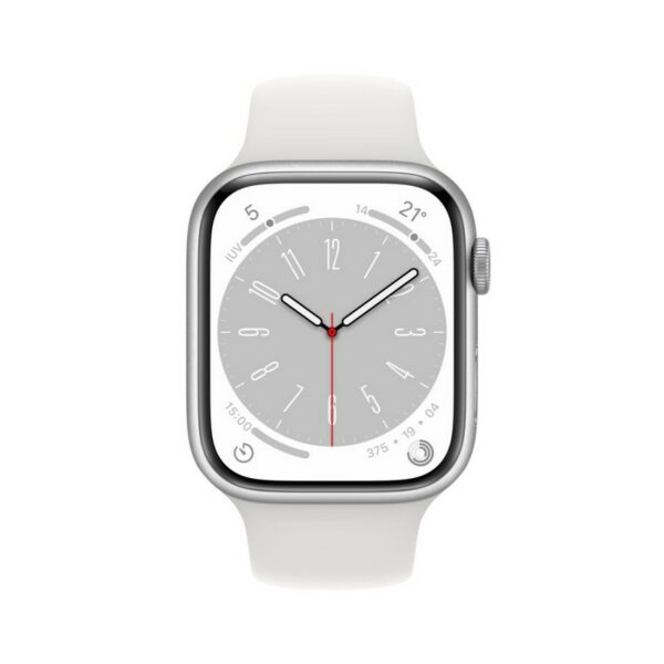 AppleWatch Series8 (GPS) - Caja de aluminio en plata de 45mm - Correa deportiva blanca - Talla única