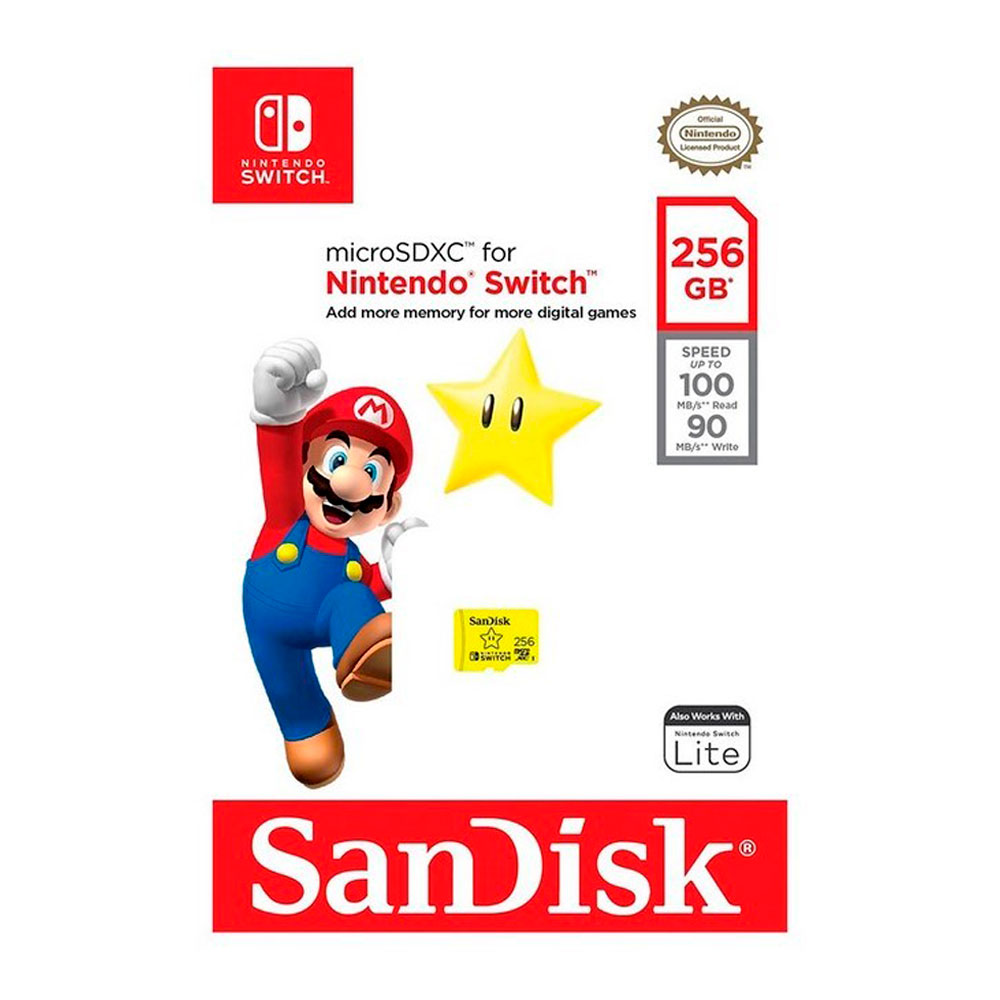 Tarjeta microSD SanDisk 256GB Nintendo Switch UHS-I 100MB/s